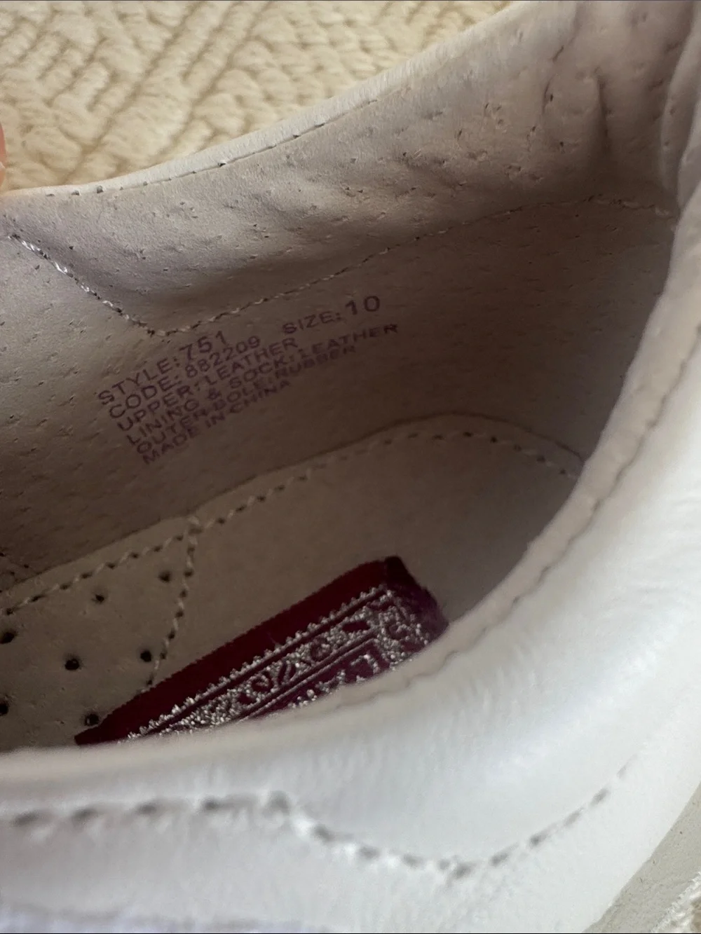 L'Amour White Leather Mary Jane Dress Shoes